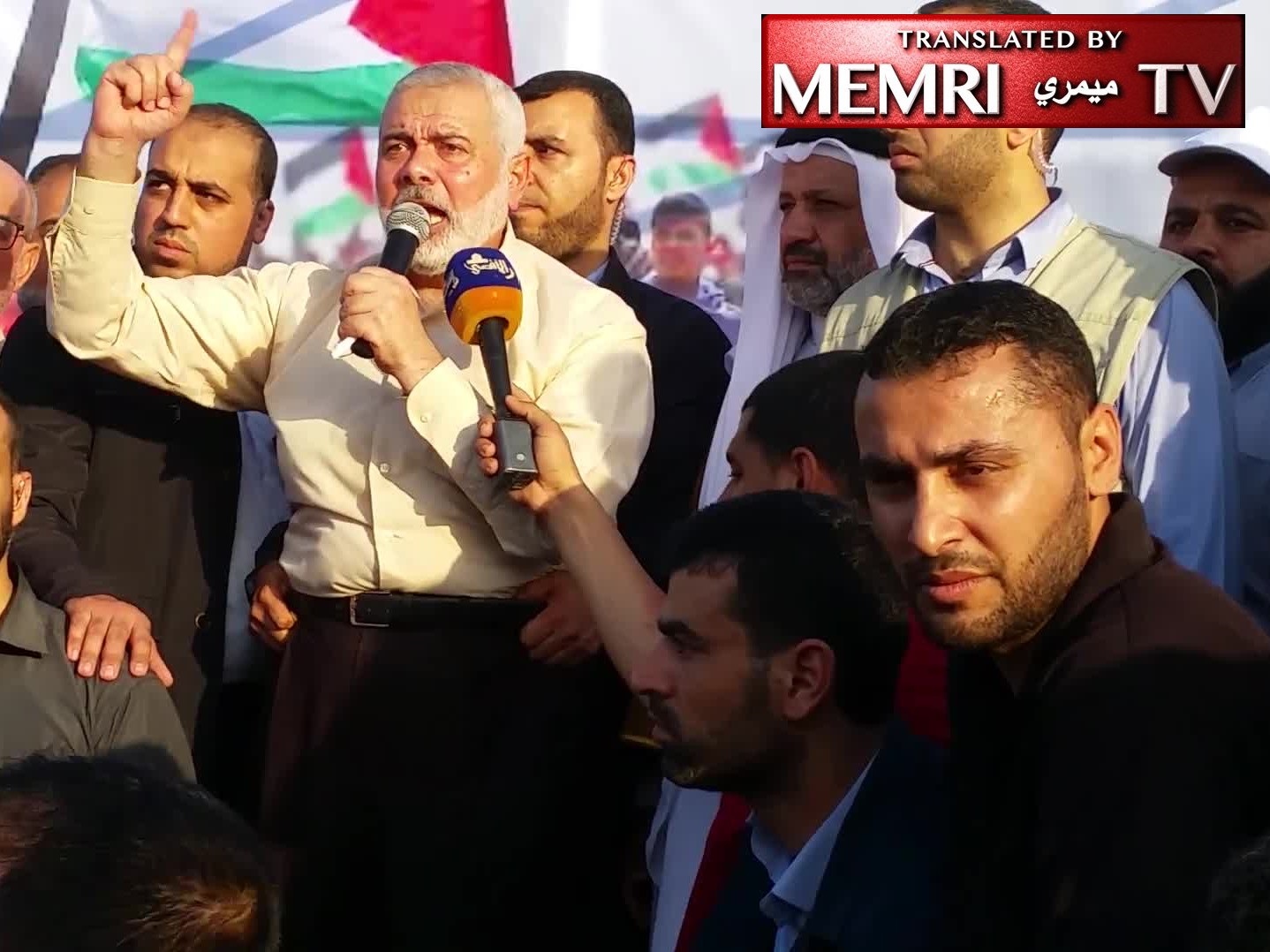 Amid Antisemitic and "Death to Israel" Chants, Hamas Political Bureau Chairman Ismail Haniyeh Vows: We Shall Never Recognize Israel - Scenes from Gaza "Return March"